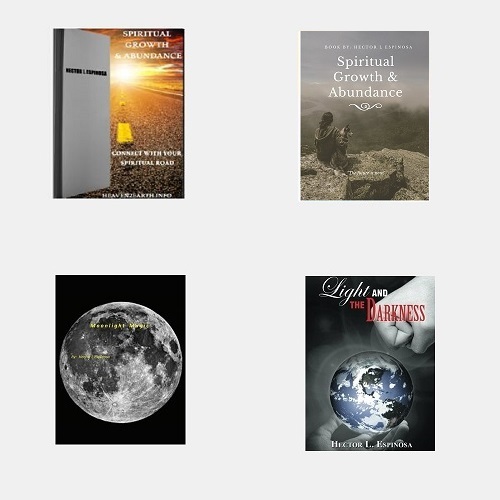 Four spiritual book covers displayed together.
